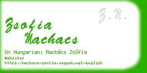 zsofia machacs business card