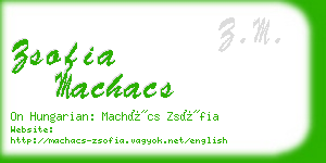zsofia machacs business card
